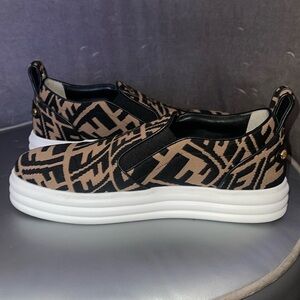 Fendi Designer Slip-On Sneakers with Monogram Pattern